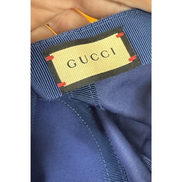 GUCCI 1921 Blue Cotton Baseball Cap Hat M Gregoire Size M (58 cm) NWT - Picture 4 of 8